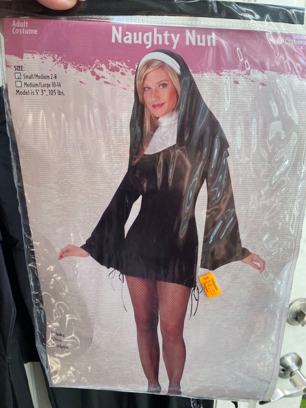 Naughty Nun Adult Costume - Black & White